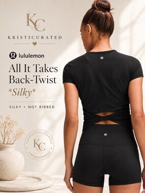 Lululemon All It Takes Back-Twist Silky T-Shirt Black Size 10 NWT